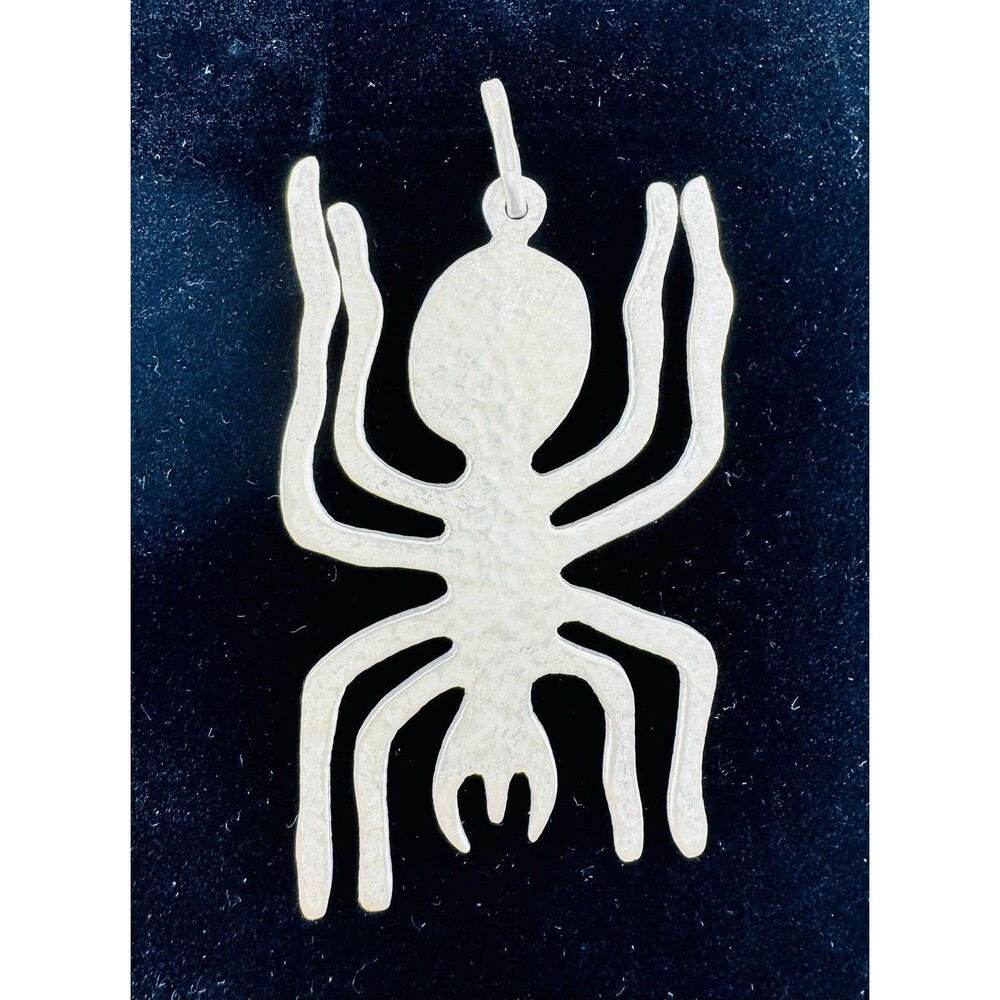 Sterling Silver Spider Pendant Peru 925 Tested 2 Inch Artisan Statement Charm